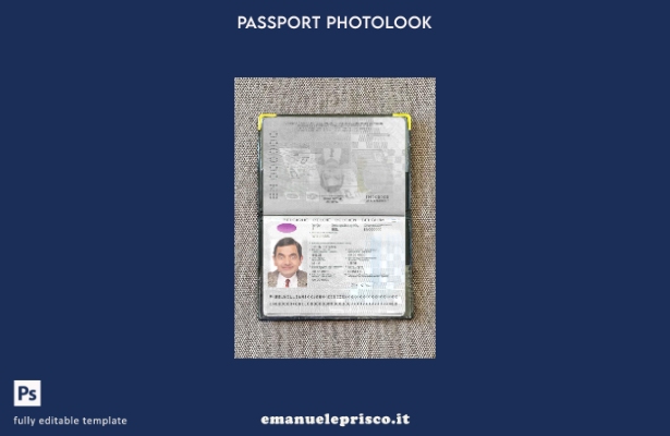 modello di aspetto fotografico della versione del passaporto belga in stile veri